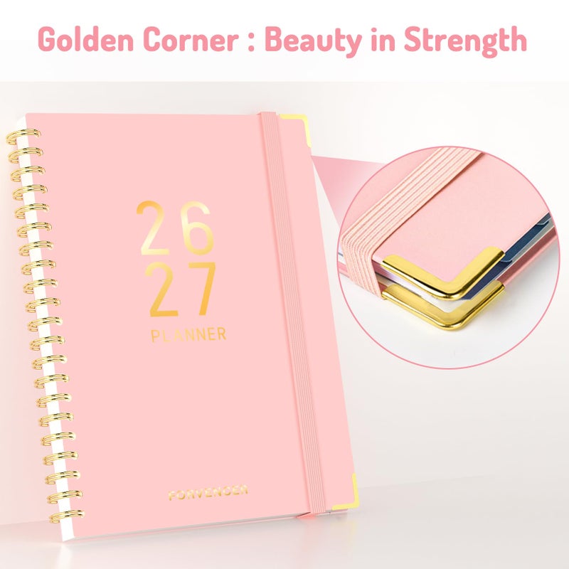 Forvencer مخطط Forvencer 2026-2027، مخطط تقويم أسبوعي وشهري لمدة 18 شهرًا، يناير 2026 - يونيو 2027، 8.5 بوصة × 11 بوصة، كتاب جدول الأعمال اليومي مع علامات التبويب، لوازم المدرسة الجامعية لمنزل الطلاب والمعلمين، A4، أزرق - Image 2